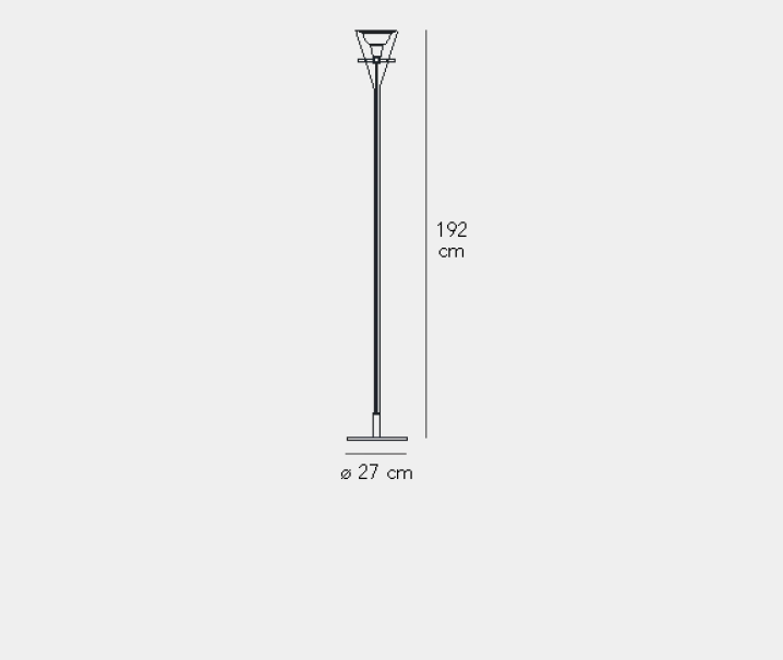 Lampada da terra Fontanaarte Flute Media 1x max 205W E27 cromo e trasparente -  F330025150TCNE 02