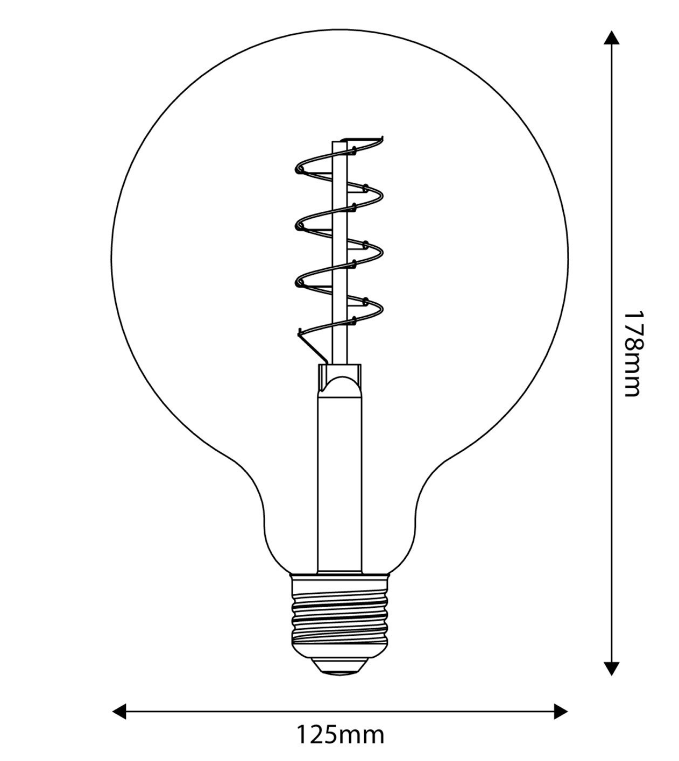 Lampadina led G125 Creative-Cables Carbon Line E27 4W 1800K - BB-C07 02