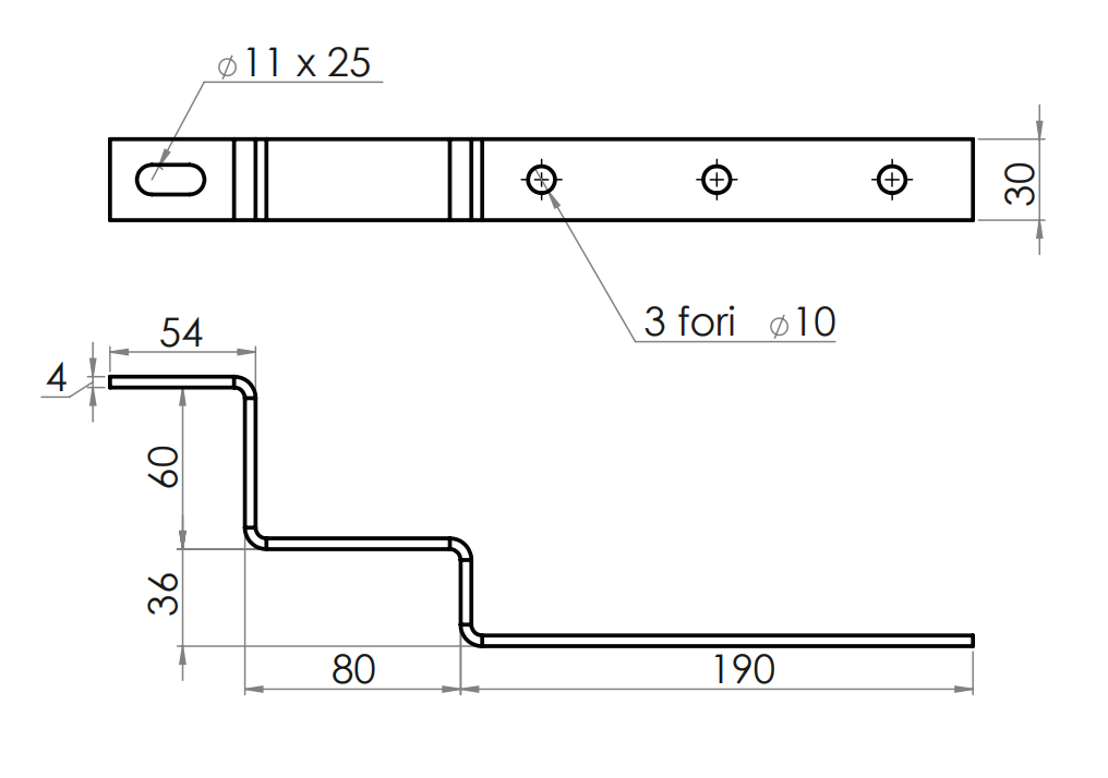 Staffa fissa per coppo Contact Italia 32.4x9.6cm - STF00023 02