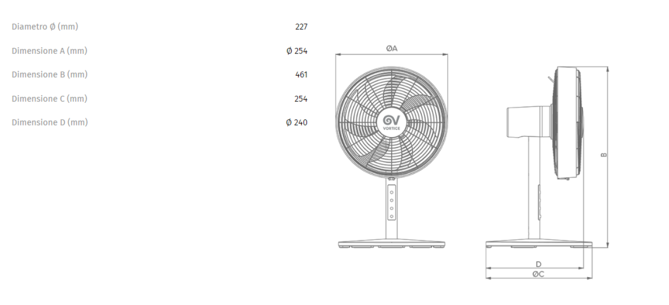 Ventilatore da tavolo Vortice Gordon Evo 20/8 oscillante -  0000060618 02