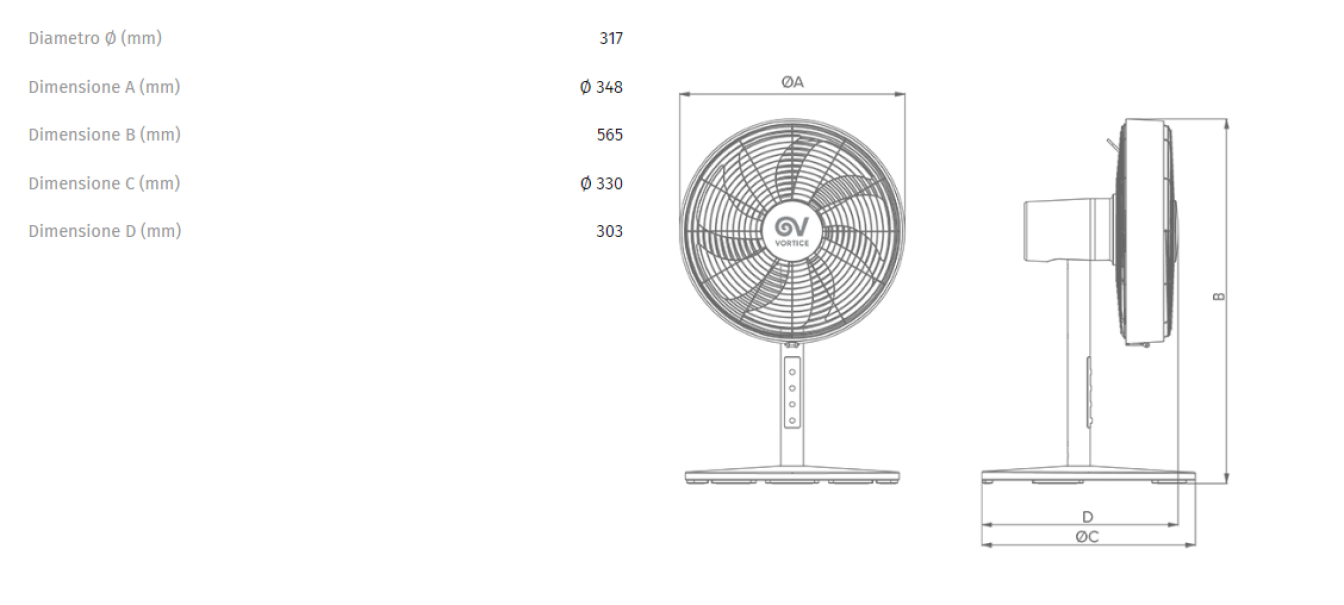 Ventilatore da tavolo Vortice Gordon Evo 30/12 oscillante - 0000060624 01 03