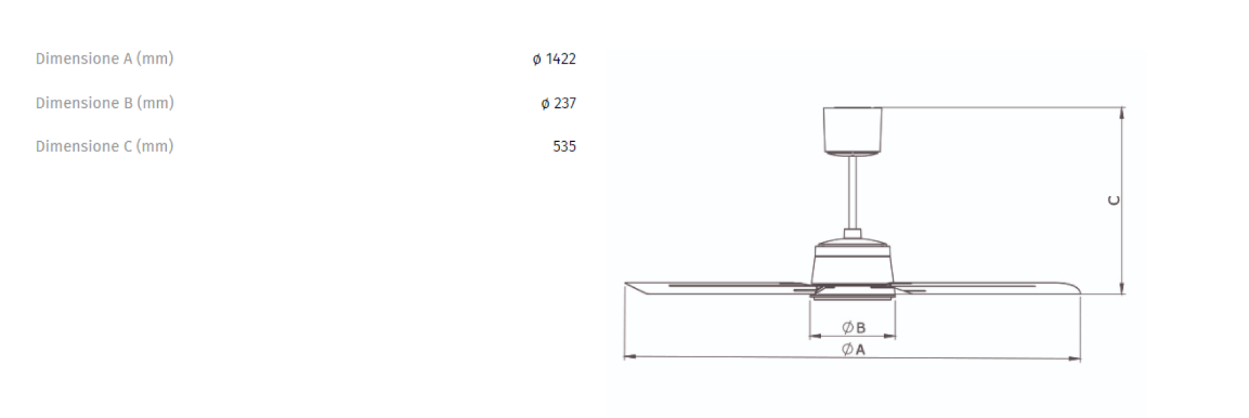 Ventilatore da soffitto Vortice Nordik Eco 140/56 reversibile risparmio energetico - 0000061062 03