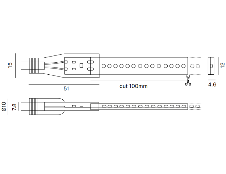 Striscia led Nobile Illuminazione 11W/m 3000K da 5m - 70220/N/05 02