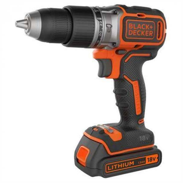 black & decker black & decker trapano/avvitatore a percussione brushless 18v 2 batterie + valigetta bl188kb-qw - foto 1