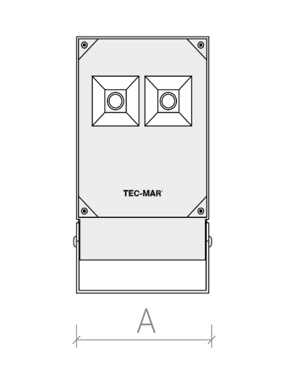 Proiettore led Tec-mar Polar 2/PR 80W 4000K argento - 7027PR4080GL 03