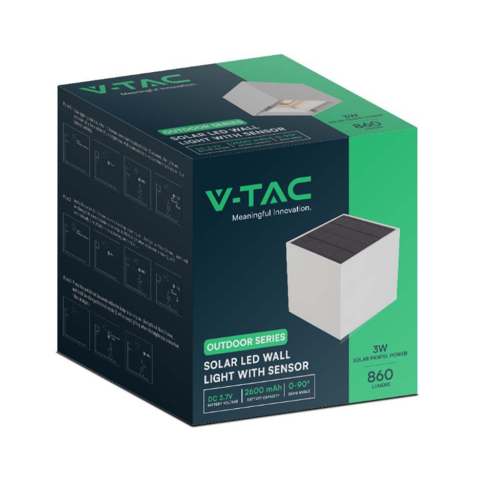 Lampada da parete led V-tac 9W 3000K bianco - 11886 03