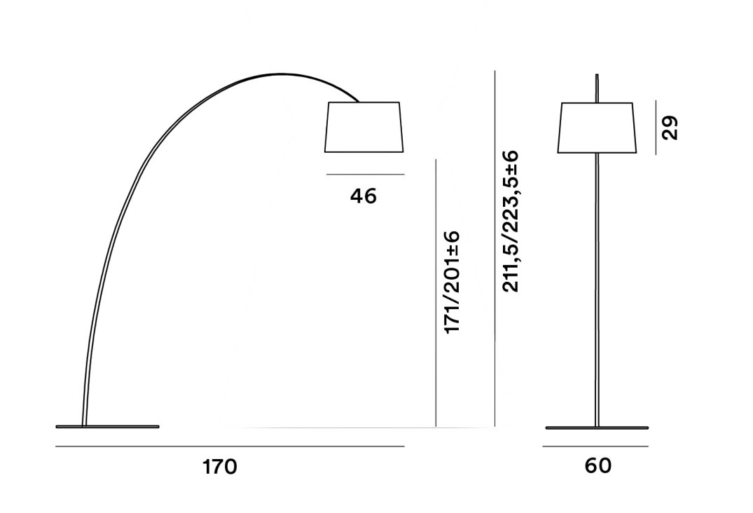 Lampada da terra Foscarini Twiggy E27 3x77W nero - FN159003_20 02