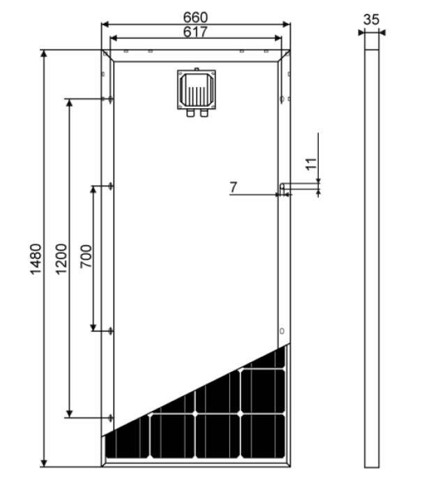 Pannello fotovoltaico Alpha Elettronica 180W 24.3V - MM180-12/1 02