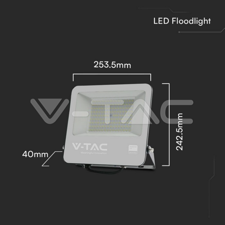 Proiettore led V-tac 100W 4000K nero - 23440 04