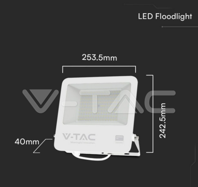 Proiettore led V-tac chip Samsung 100W 6400K bianco VT-44104-W  -  23443 05