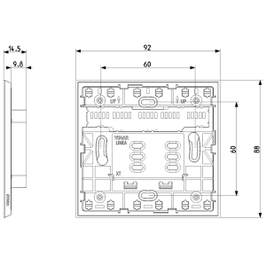 Supporto elettrificato  linea xt 2 moduli canapa - 32602.c