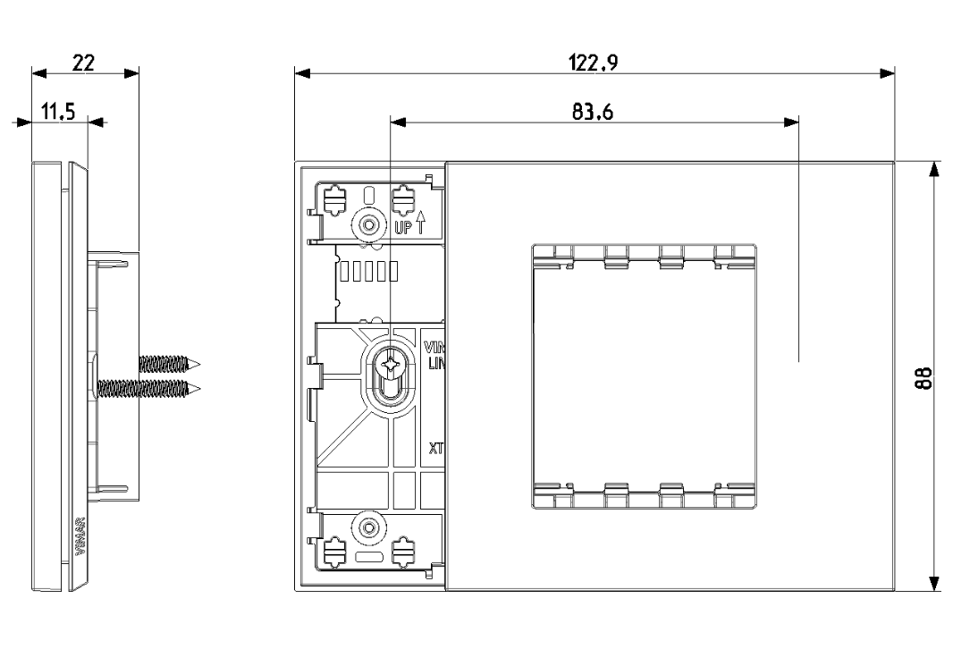 Supporto misto elettrificato Vimar Linea XT 3 moduli bianco - 32613.B 02