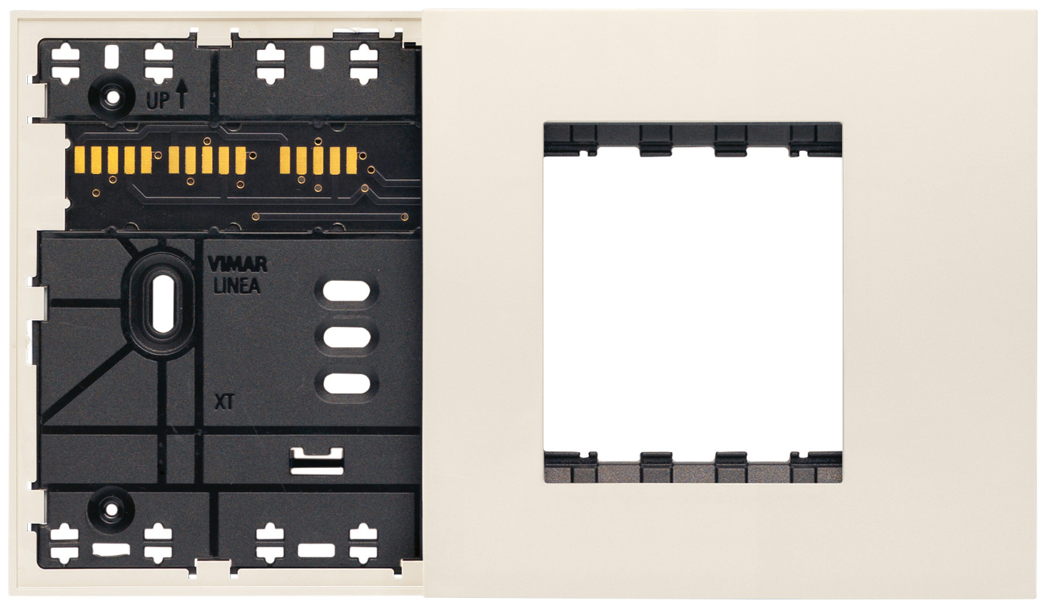 Supporto misto elettrificato Vimar Linea XT 4 moduli canapa - 32614.C 01