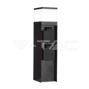 Paletto led con prese  3600w 16a ip44 nero vt-1197 - 23403