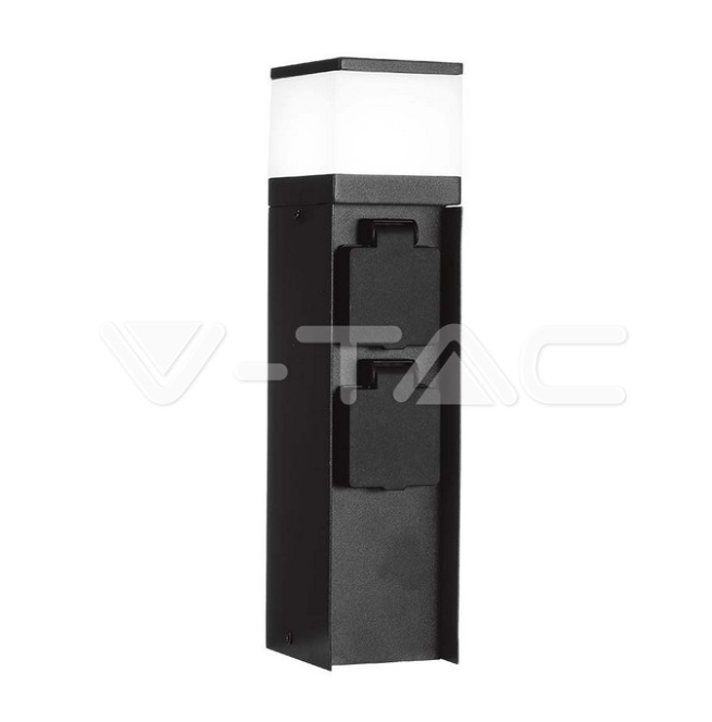 Paletto led con prese V-tac 3600W 16A IP44 nero VT-1197 - 23403 01