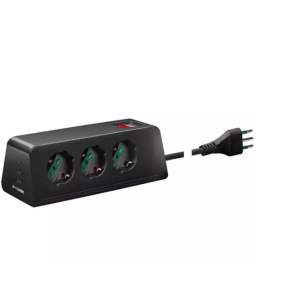 Presa mobile da scrivania  2p+t 10a 250v con 3 usb nero - 00608.cc