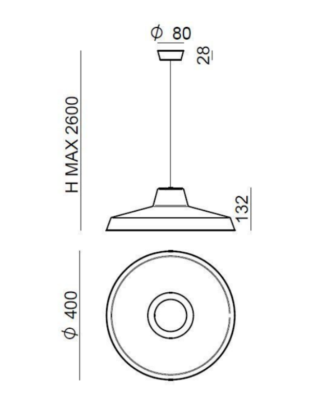 Sospensione led Linea Light Miguel 12W 2700K bianco - 9124M 02