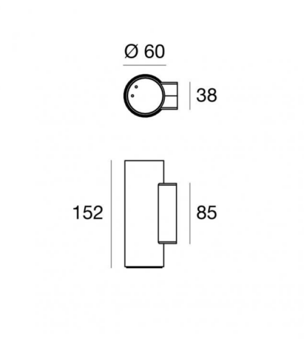 Lampada da parete Linea Light Birba_W1 1xE27 max 13W bianco - 9439 02