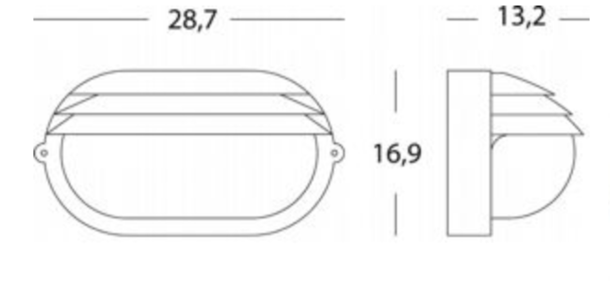 Lampada da parete Sovil Palpebra Ovale 1xE27 max 100W bianco - 788/02 02