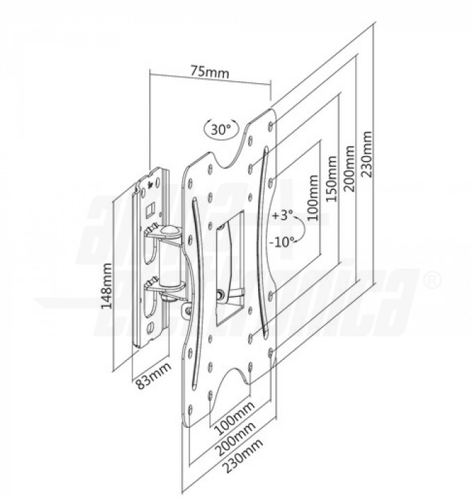 Supporto da parete Alpha Elettronica orientabile per tv 23-42 pollici - SU2342/40 05