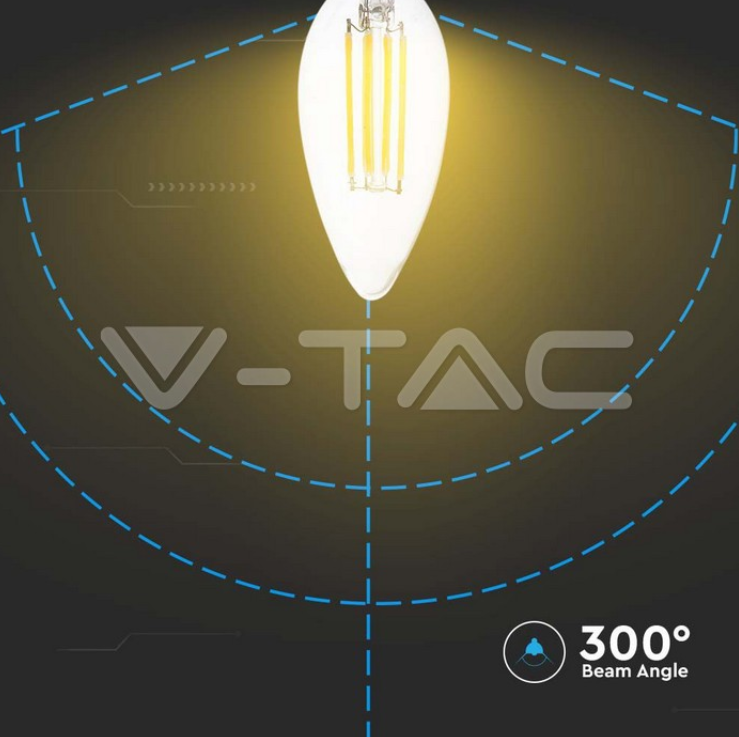 Lampadina led a candela V-tac attacco E14 4W 6500K VT-1986-N - 214414 03