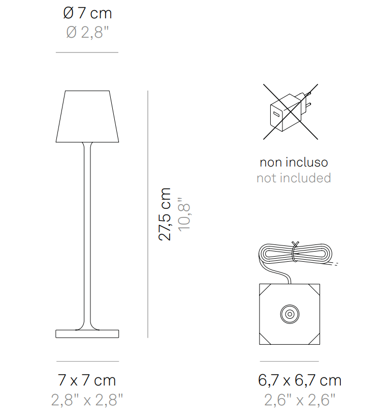 Lampada da tavolo led Zafferano Poldina Pro micro 1.8W 2200-2700-3000K lilla - LD0490L3 02