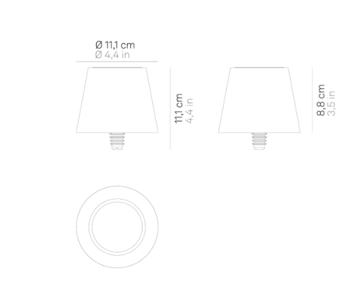 Lampada led a batteria con tappo in silicone Zafferano Stopper ricaricabile bianco - LD0349B3 02