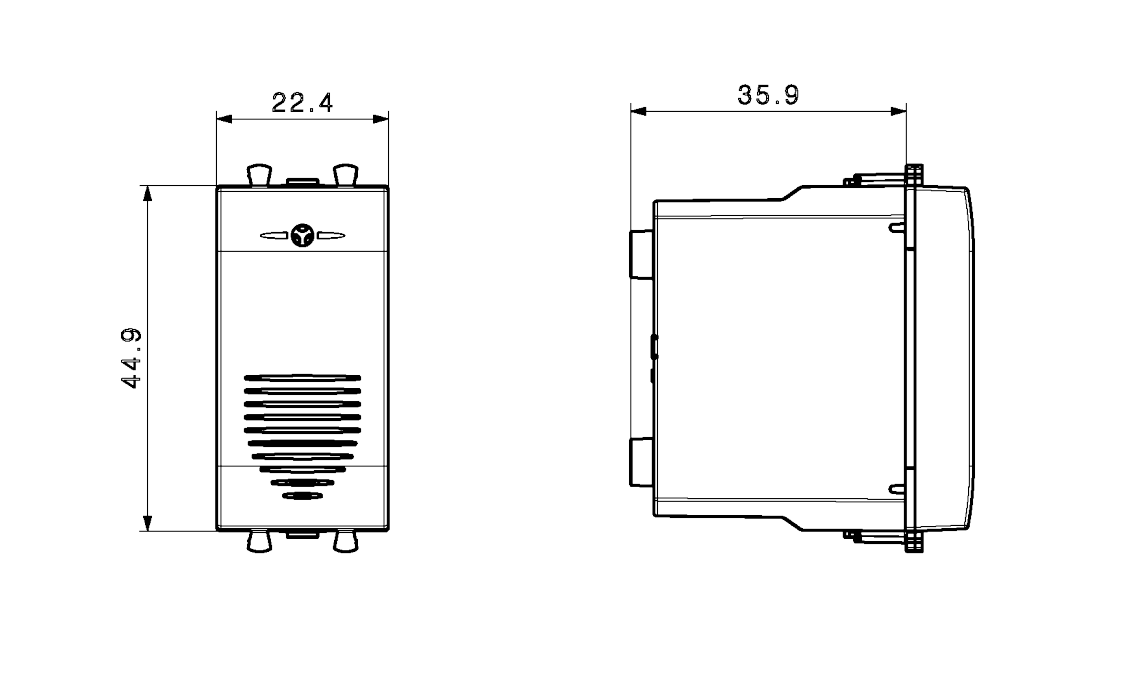 Suoneria AVE Domus S44 1 modulo 230V IP40 bianco - 441029 02