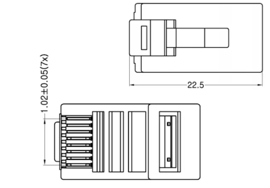 Spine RJ45 Fracarro cat 5E 8 poli trasparente - 287710 03