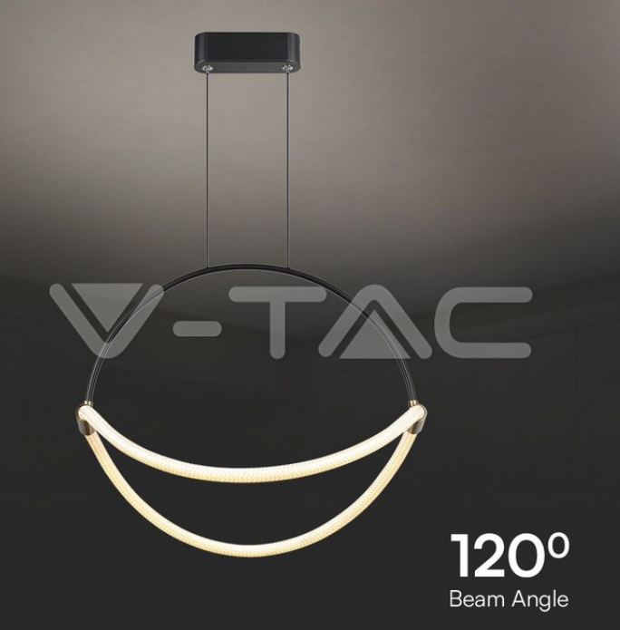 Sospensione led V-tac 16W 3000K nero VT-10125  -  23436 02