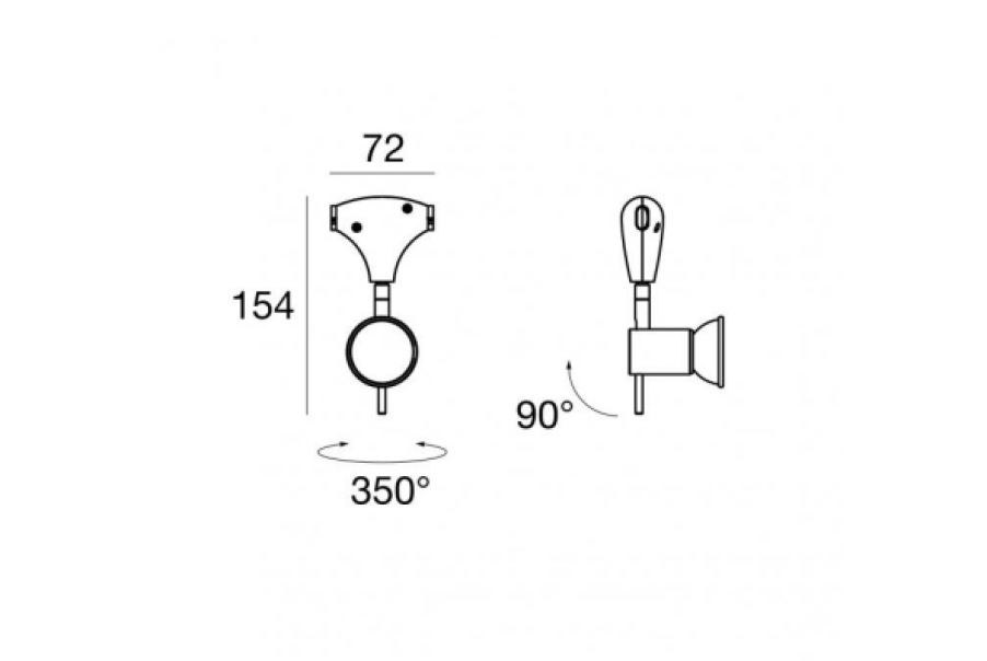 Spot alogeno Linea Light Andromeda-C 1xGU10 max 50W nero - TR4304-6 02