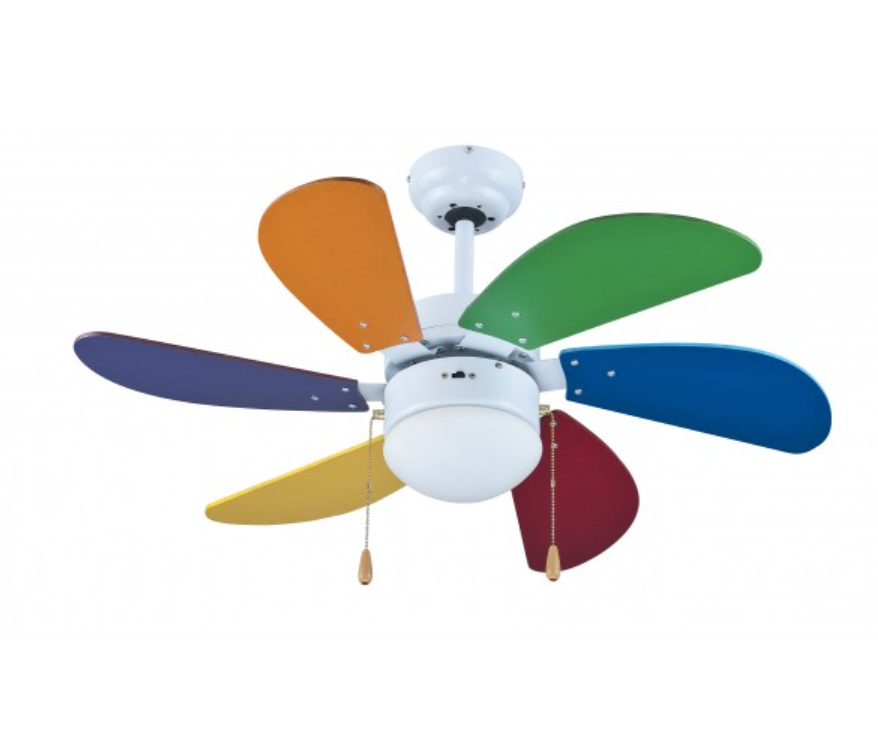 Ventilatore da soffitto con luce Zephir 70W 6 pale 3 velocitu00e0 - ZFS690C 01