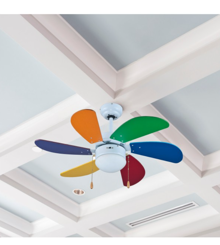 Ventilatore da soffitto con luce Zephir 70W 6 pale 3 velocitu00e0 - ZFS690C 02