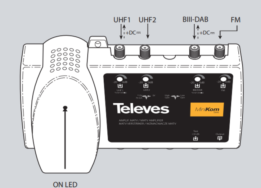 Amplificatore Televes 4 IN 1 OUT -  539220 01