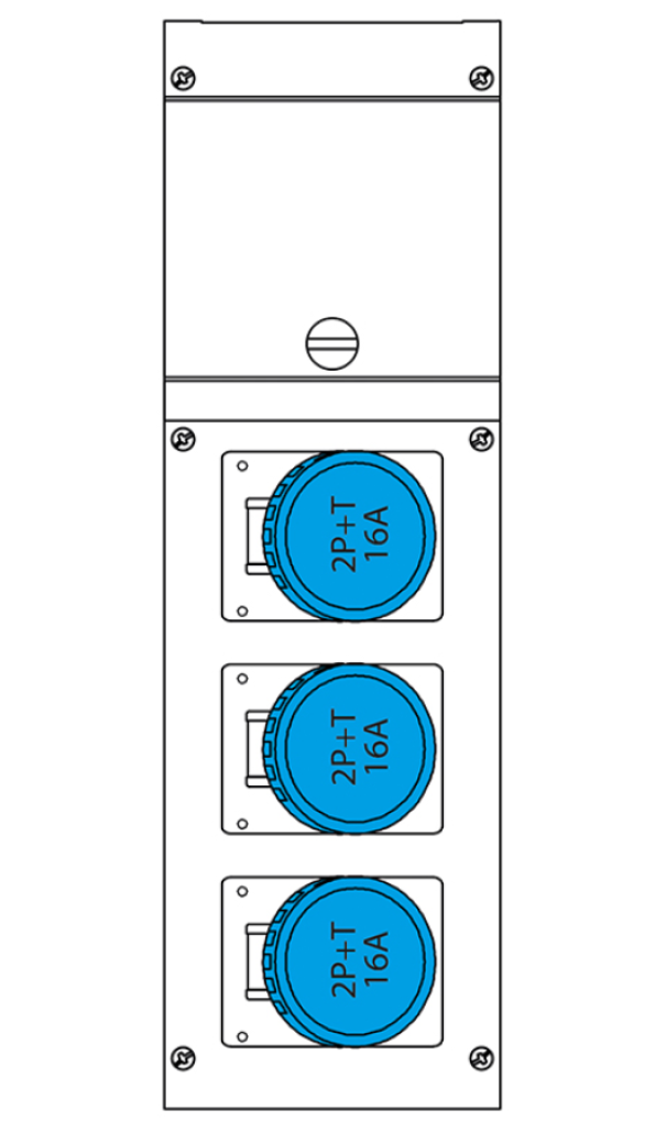 Quadro di distribuzione Scame Block 2P+E 16A 230V - 630.3506-1057 02