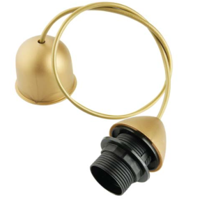 Pendente  cavo 80cm attacco e27 con portalampada oro - 3011/or