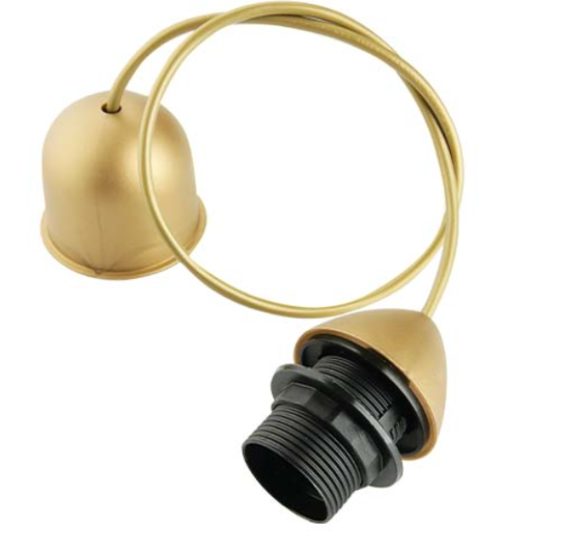 Pendente Fai cavo 80cm attacco E27 con portalampada oro - 3011/OR 01