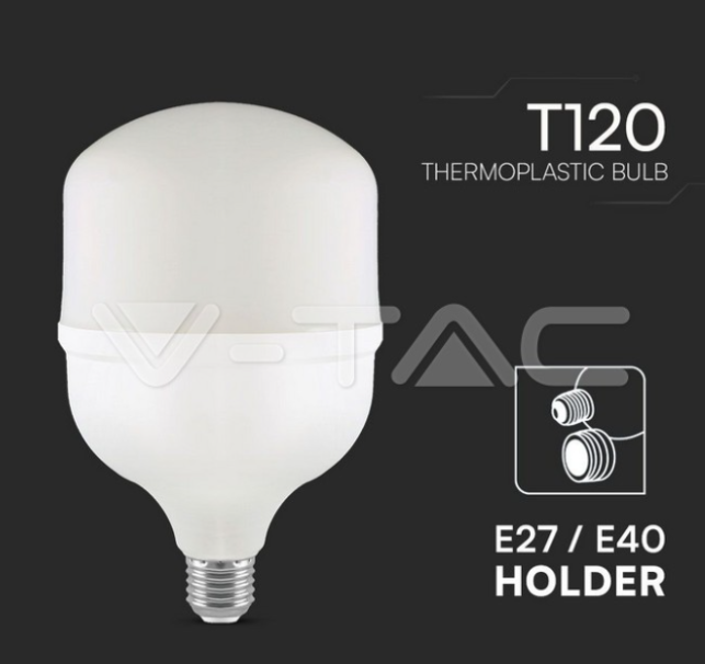 Lampadina led T120 V-tac E27 con supporto E40 40W 6500K VT-21040 -  23573 03