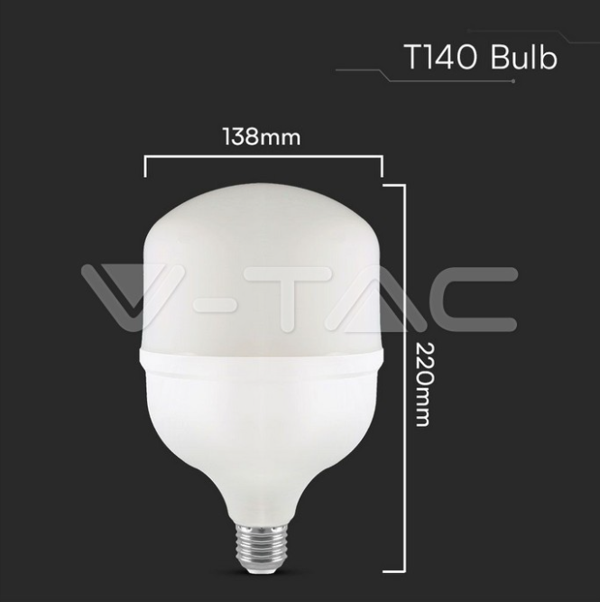 Lampadina led T140 V-tac attacco E27 con supporto E40 50W 4000K VT-21050  -  23574 04