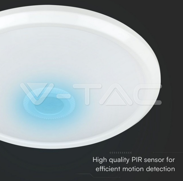 Plafoniera led V-tac chip Samsung sensore PIR 12W 3000-4000-6000K bianco VT-13CCT  -   23418 04