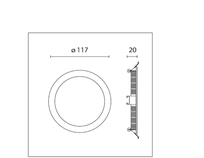 Pannello led Century P-Tondo 6W 3000K bianco - PT-061230 05