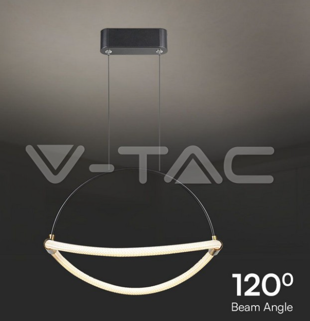 Sospensione led V-tac 12W 3000K nero VT-10124 -  23434 03