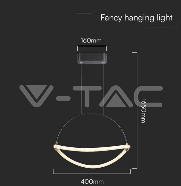 Sospensione led V-tac 12W 4000K nero VT-10124 -  23435 03