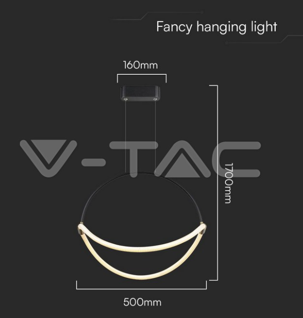 Sospensione led V-tac 16W 4000K nero VT-10125  -  23437 03