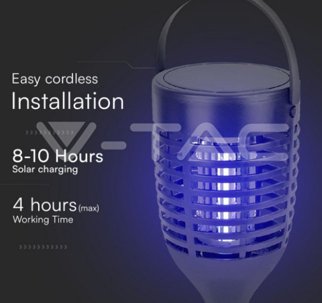 Elettroinsetticida ricaricabile V-tac con pannello solare e Usb 2W VT-3215  - 23459 05