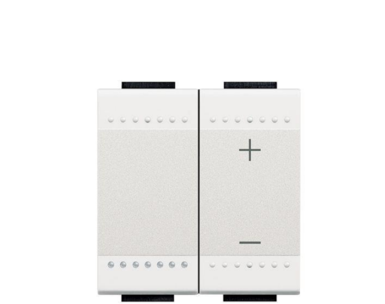 Dimmer universale a pulsante Bticino Livinglight 2 moduli 3 fili bianco N4411N - N4418 01