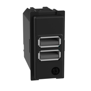 2 prese usb-a  living now 15w 1 modulo nero k4285c2- k4191aa