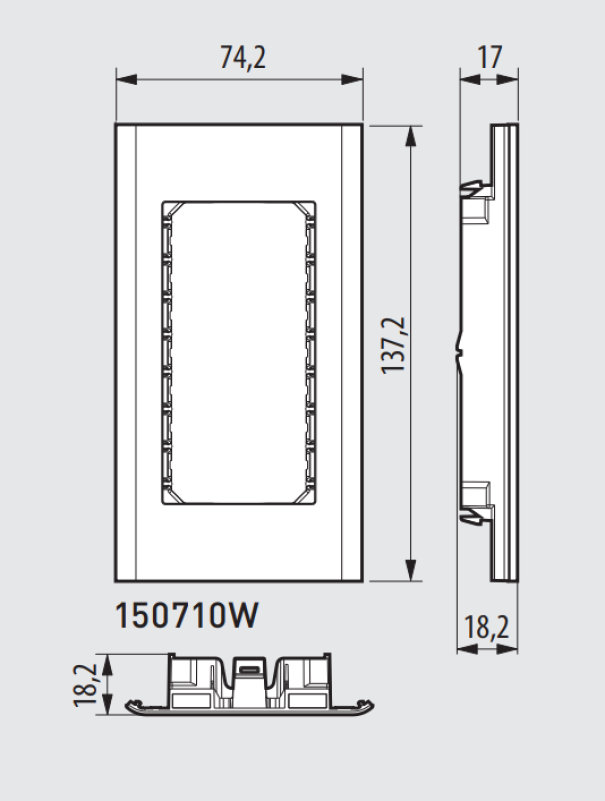 Supporto per torretta sporgente Bticino MatixGO 4 moduli bianco - 150710W 02