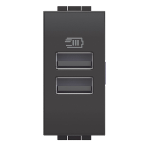 2 prese usb-a  livinglight 15w 1 modulo nero - l4191aa