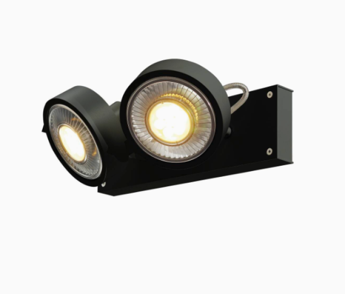 Lampada da parete SLv Kalu 2xGU10 biemissione nero - 1000703 02